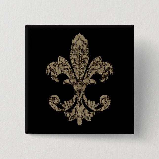 Tapestry Fleur de lis 4 15 Cm Square Badge (Front)