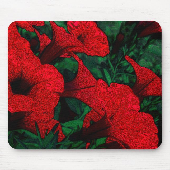 Tapestry Flowers: Red Mouse Mat (Front)