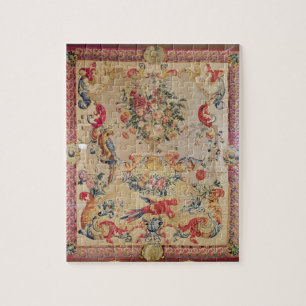 Tapestry in early Rococo style with strapwork and Jigsaw Puzzle