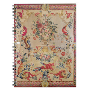 Tapestry in early Rococo style with strapwork and Notebook