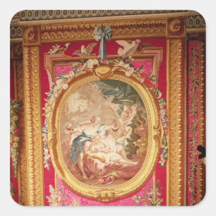 Tapestry panel depicting Cupid and Psyche Square Sticker