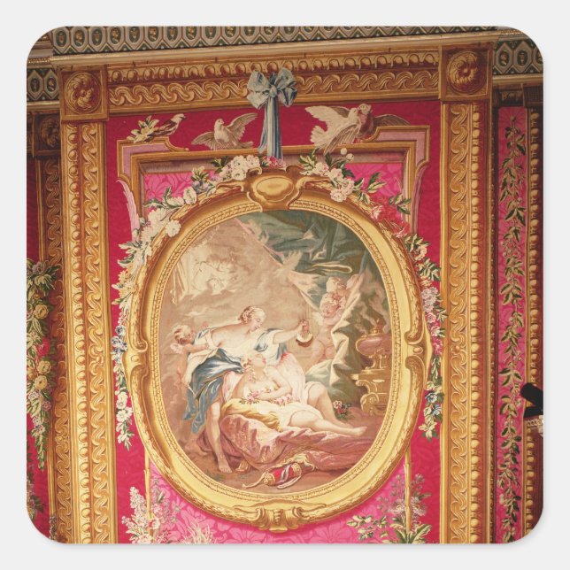 Tapestry panel depicting Cupid and Psyche Square Sticker (Front)