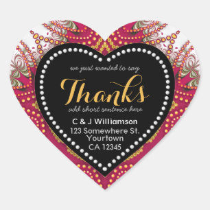 Tapestry Red White Chalkboard Thanks Heart Sticker