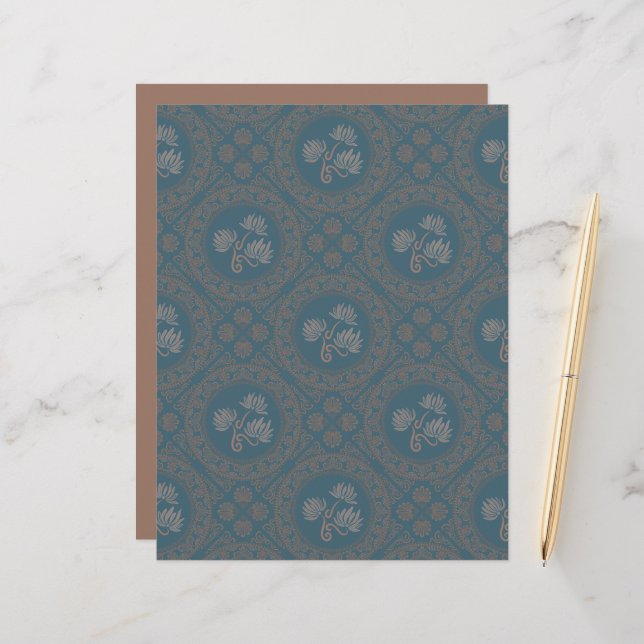 Tapestry Rococo Mandala Diamond Tile Scrapbook (Front/Back In Situ)