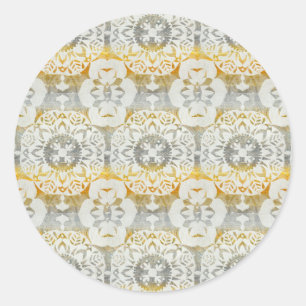 Tapestry Rosette II Classic Round Sticker