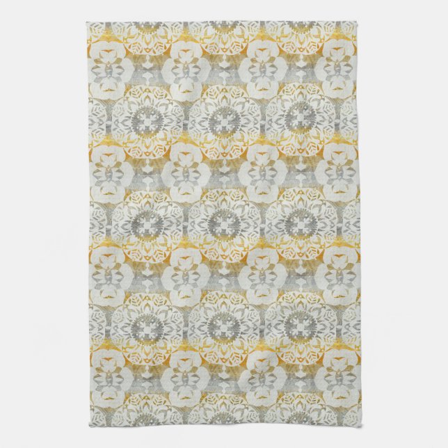 Tapestry Rosette II Tea Towel (Vertical)