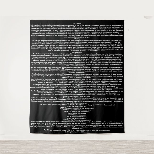 Tapestry , the Lie law (Front)