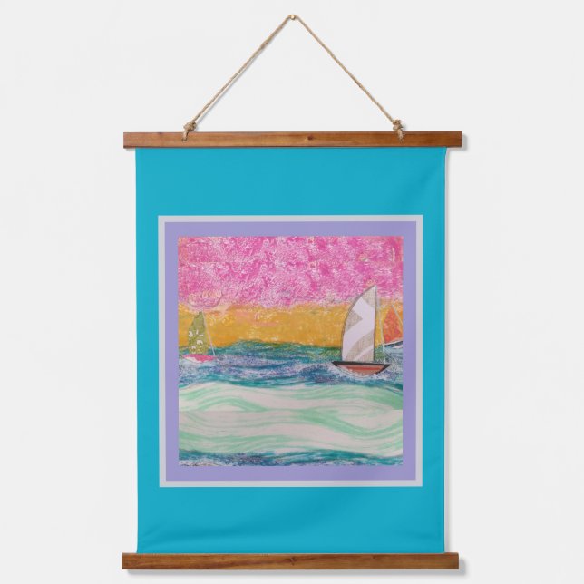 Tapestry - Three Sailboats Pink Sky (Front)
