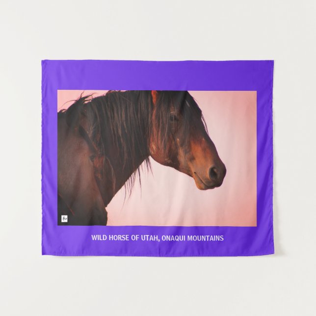 TAPESTRY WILD HORSE OF UTAH, ONAQUI MOUNTAINS (Front (Horizontal))