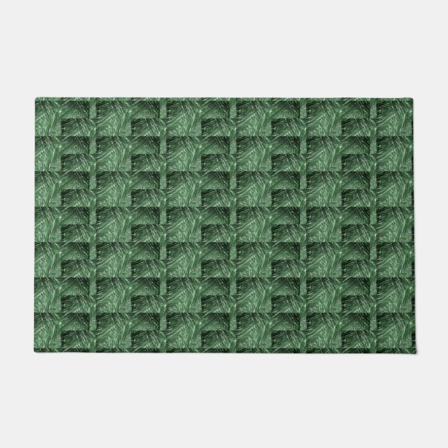Tapete verde com traços que simulam desbotado doormat (Front)