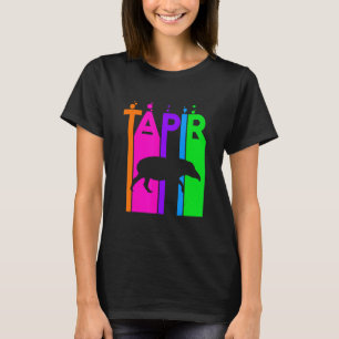 Tapir Animal Rainbow Bubble With Silhouette T-Shirt