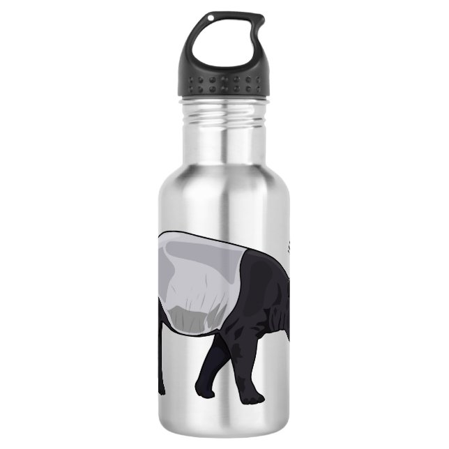 Tapir cartoon illustration 532 ml water bottle (Front)
