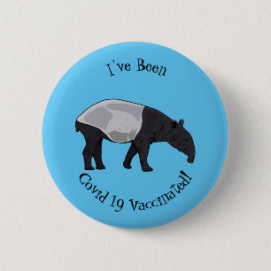 Tapir cartoon illustration 6 cm round badge