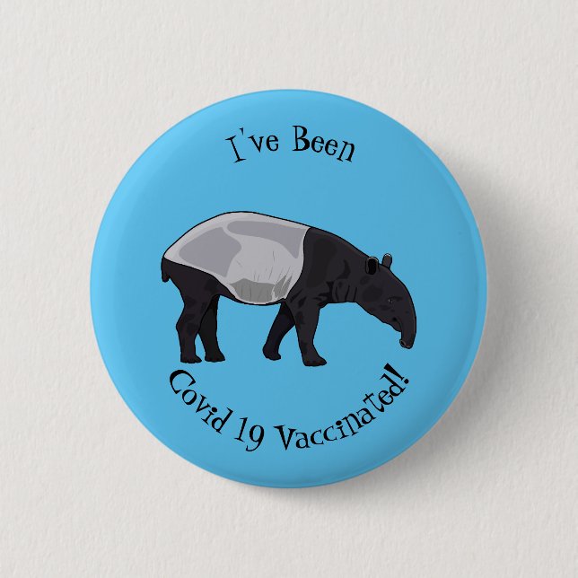 Tapir cartoon illustration 6 cm round badge (Front)