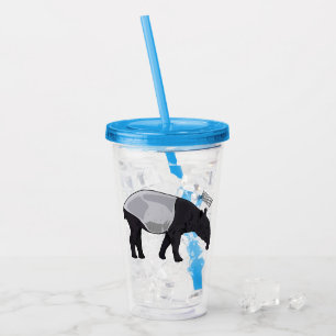 Tapir cartoon illustration acrylic tumbler