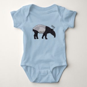Tapir cartoon illustration baby bodysuit