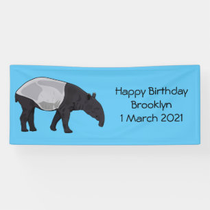 Tapir cartoon illustration banner