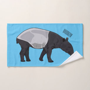 Tapir cartoon illustration bath towel set