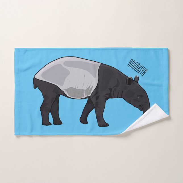 Tapir cartoon illustration bath towel set (Hand Towel)