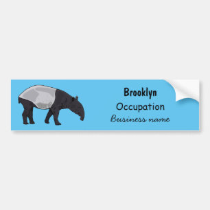 Tapir cartoon illustration bumper sticker