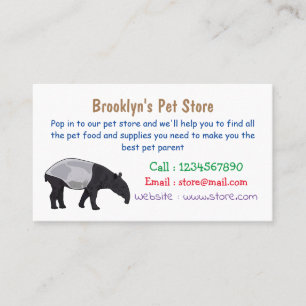 Tapir cartoon illustration business card