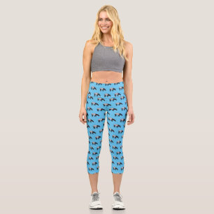 Tapir cartoon illustration capri leggings
