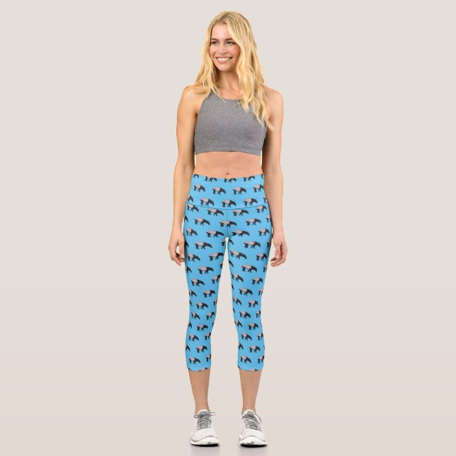 Tapir cartoon illustration capri leggings (Front)