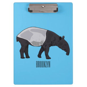 Tapir cartoon illustration clipboard