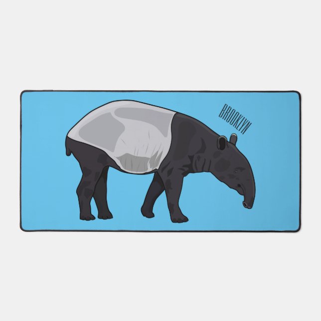 Tapir cartoon illustration desk mat (Front)