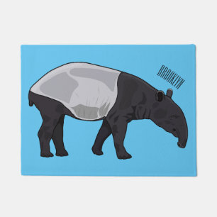 Tapir cartoon illustration doormat