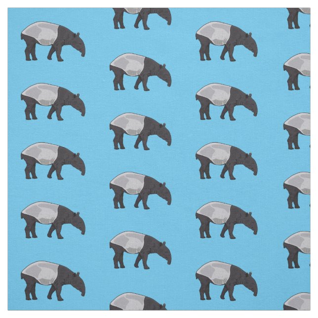 Tapir cartoon illustration fabric (Swatch)
