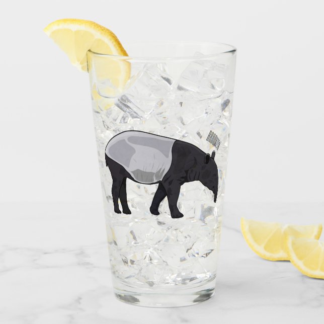 Tapir cartoon illustration glass (Front Ice)