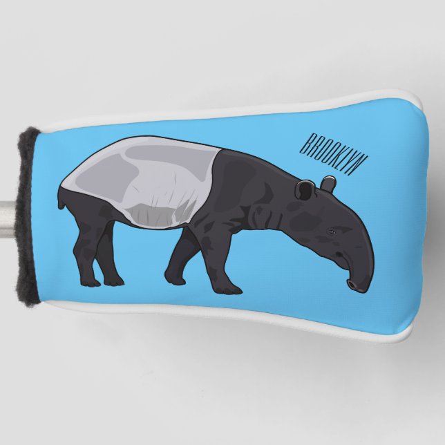 Tapir cartoon illustration golf head cover (Front)