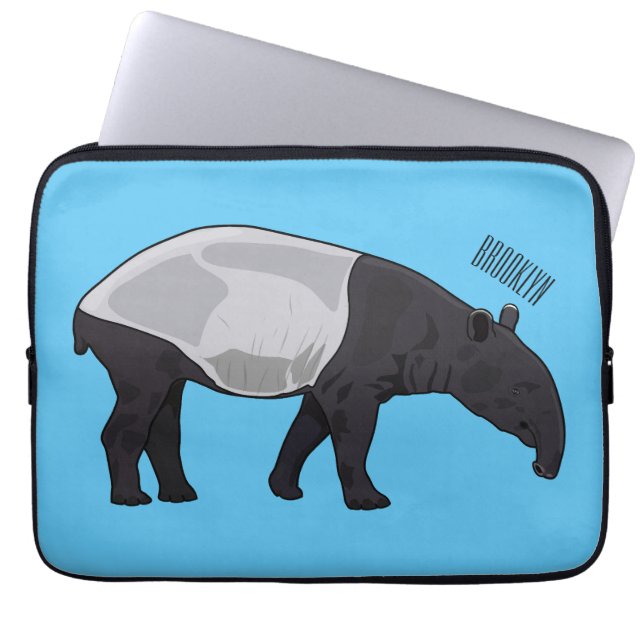 Tapir cartoon illustration laptop sleeve (Front)