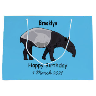 Tapir cartoon illustration large gift bag
