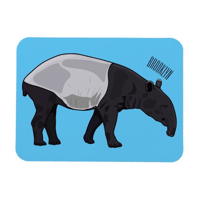 Tapir cartoon illustration magnet (Horizontal)