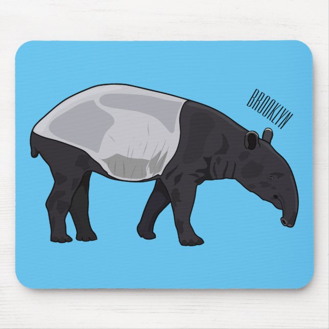 Tapir cartoon illustration mouse mat (Front)