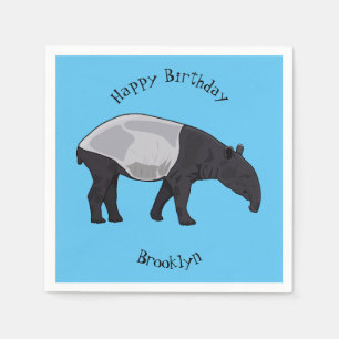 Tapir cartoon illustration napkin
