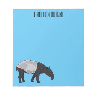 Tapir cartoon illustration notepad