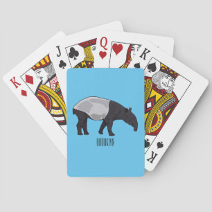 Tapir cartoon illustration playing cards