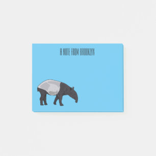 Tapir cartoon illustration post-it notes