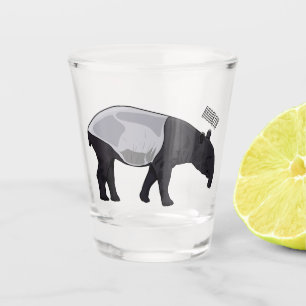 Tapir cartoon illustration shot glass