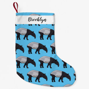 Tapir cartoon illustration small christmas stocking