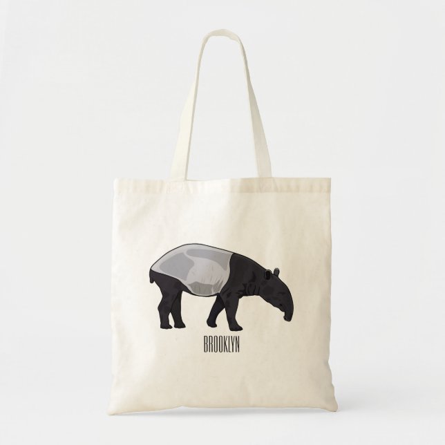 Tapir cartoon illustration tote bag (Front)