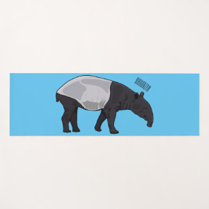 Tapir cartoon illustration yoga mat