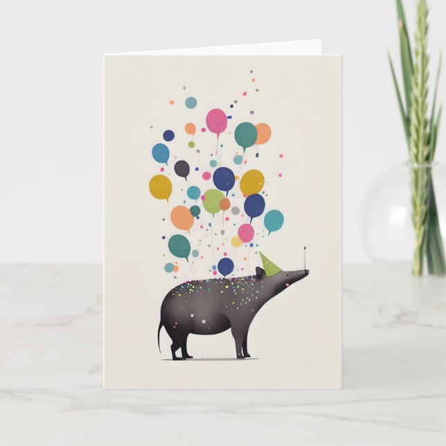 Tapir Celebration Greeting Card (Front)