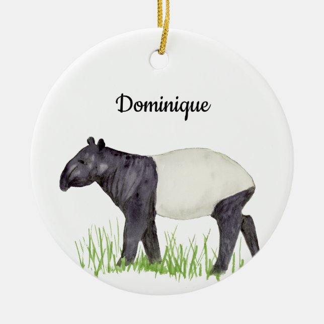 Tapir Ceramic Tree Decoration (Front)