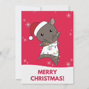 Tapir Christmas Tapire Winter Animals Holiday Card