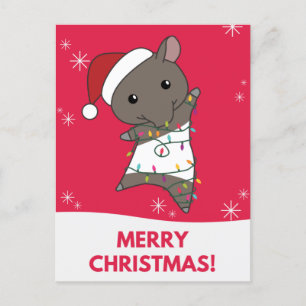 Tapir Christmas Tapire Winter Animals Holiday Post Postcard