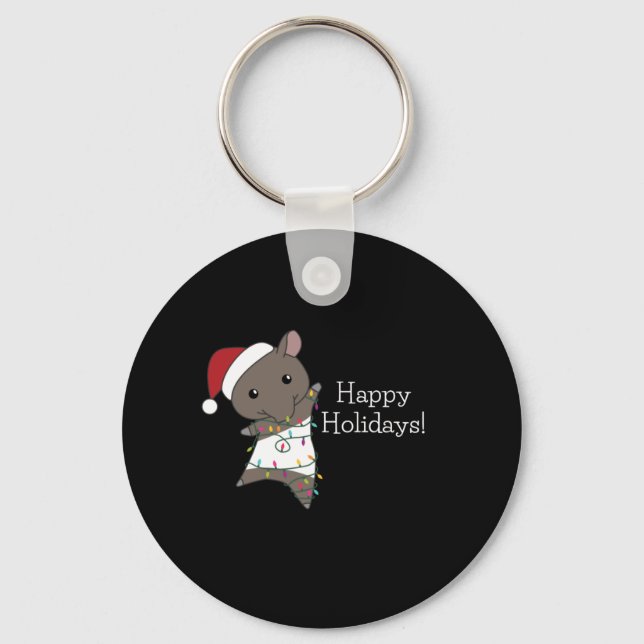 Tapir Christmas Tapire Winter Animals Key Ring (Front)